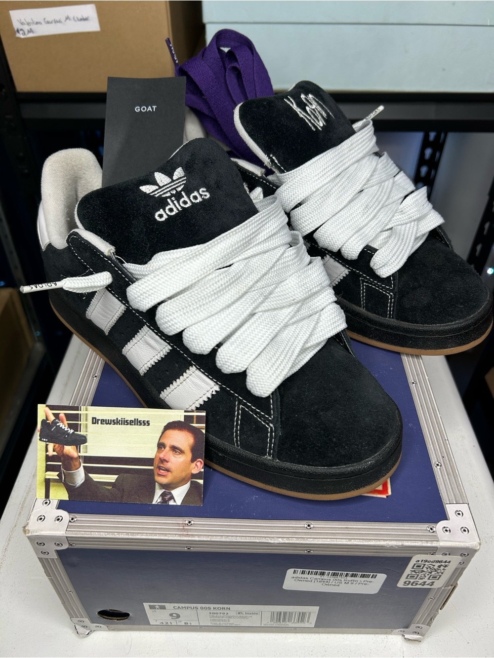 Adidas Korn x Campus 00s Black/Gum Sneakers Size 9 US Mens